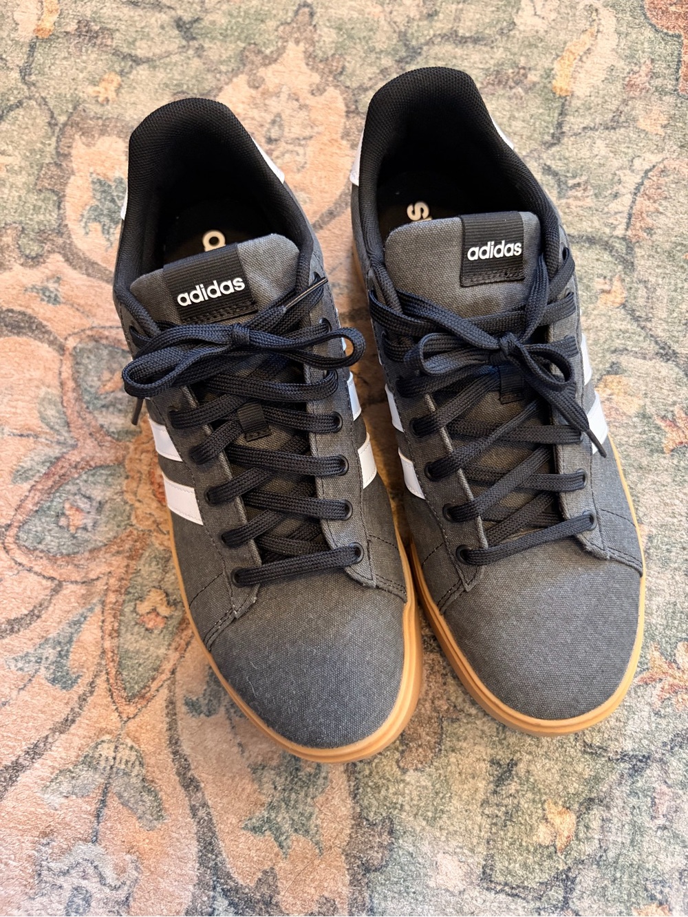 adidas Gray and White Low-Top Sneakers with Gum Outsole